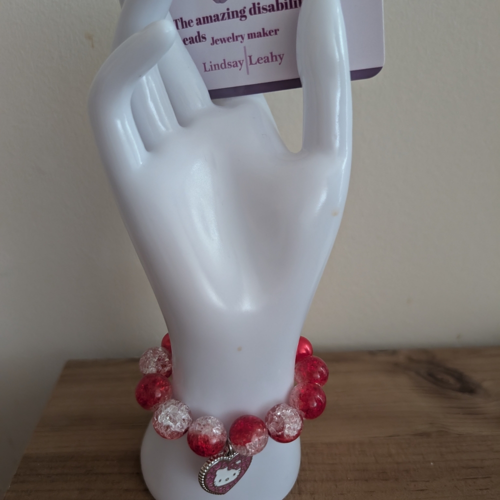Red and Silver Charm Bracelet